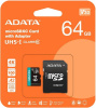 Карта памяти microSD  64GB A-DATA HC (Class10) UHS-I U3 (+ SD адаптер)